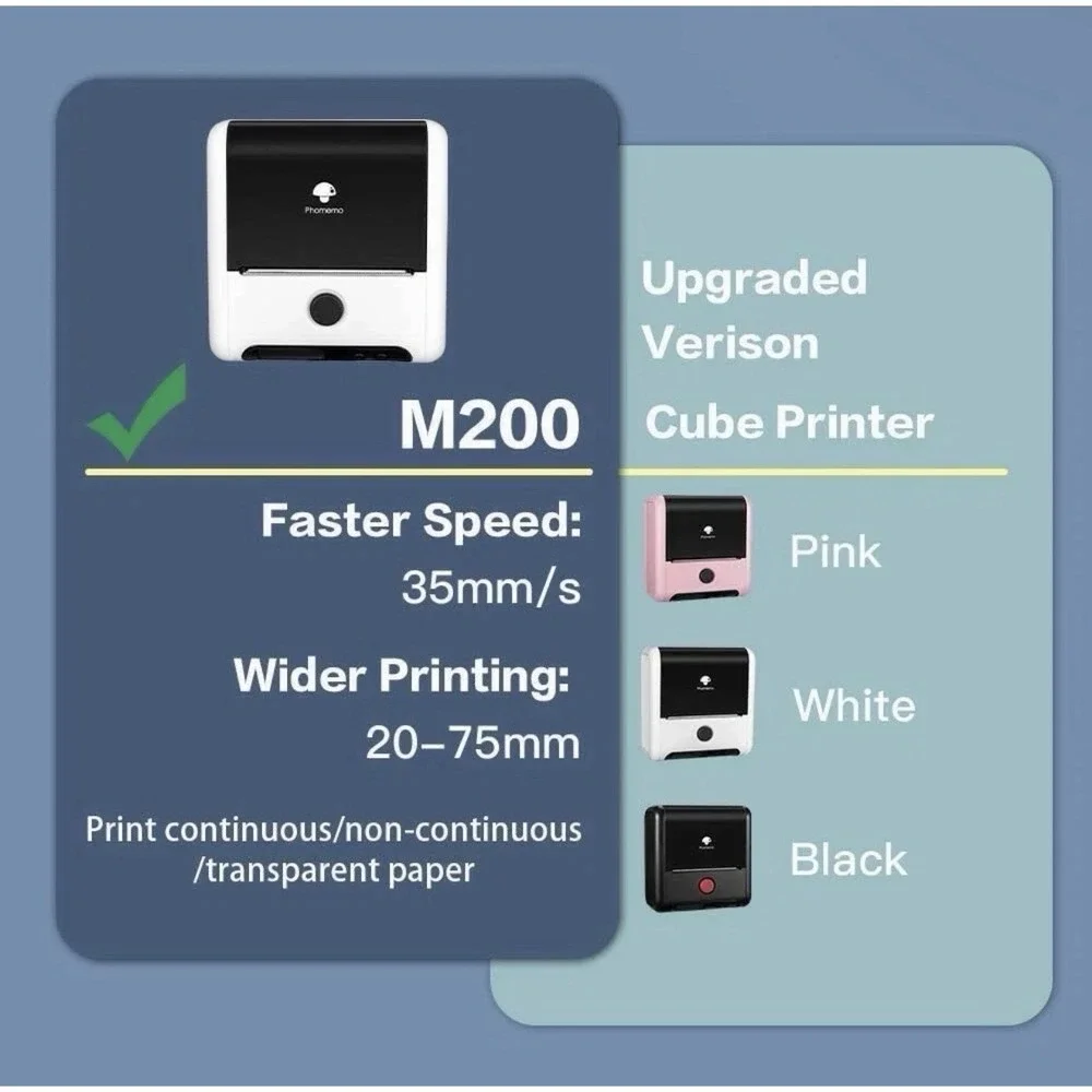 Phomemo M200 Thermal Printer Bluetooth POS Receipt Label Maker for Android & iOS